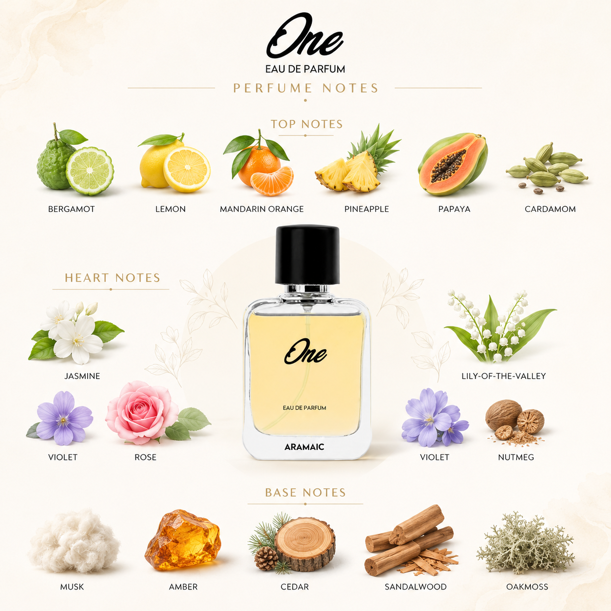 Aramaic One EDP | Long-Lasting Citrus Aromatic Perfume for Women & Men