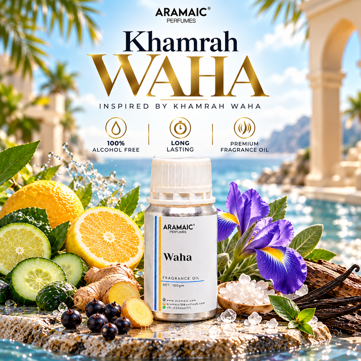 Aramaic Waha Fragrance Oil – Fresh Aquatic Citrus Perfume Oil | 100% Alcohol Free