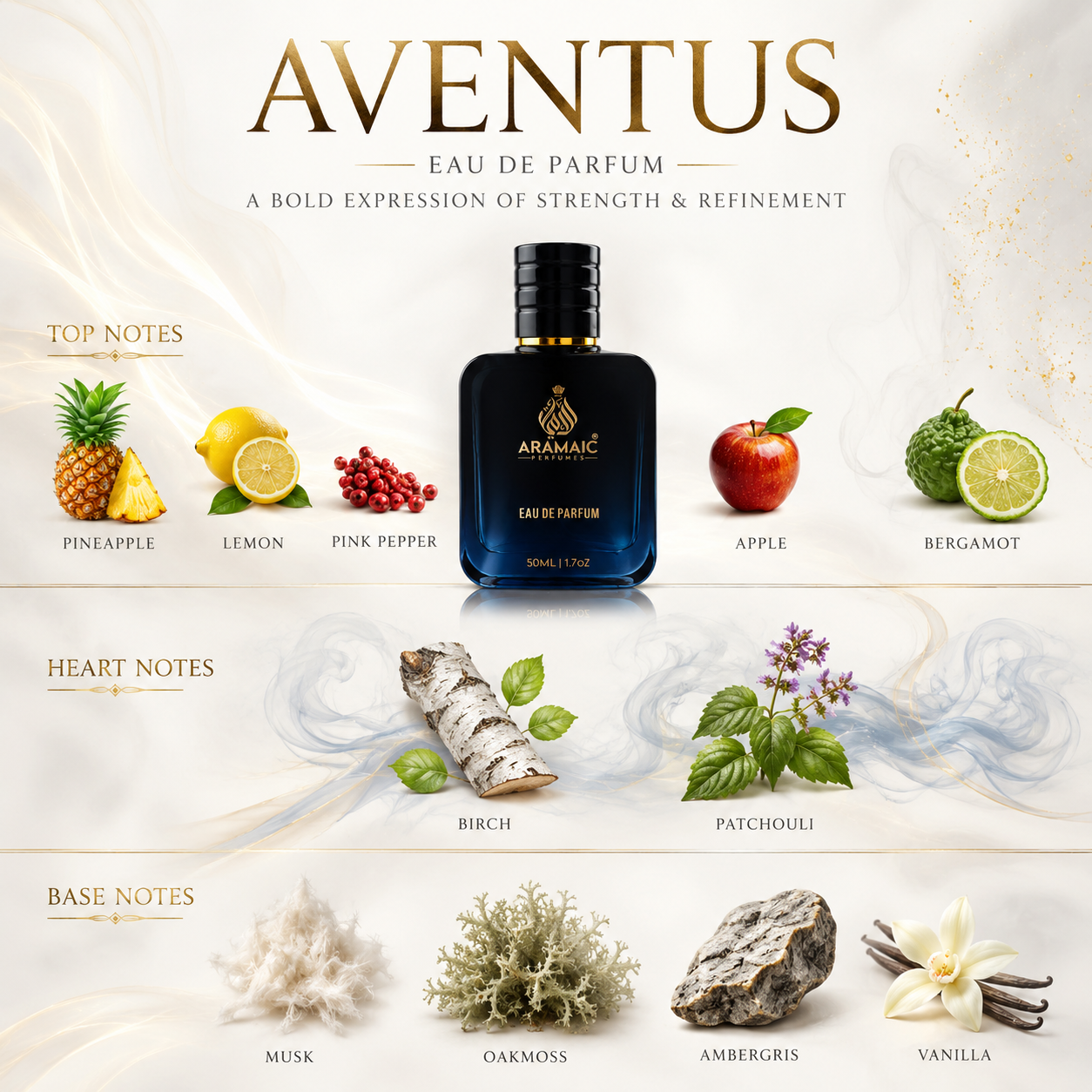 Aramaic Aventus Eau de Parfum 50 ML for Men & Women – Long Lasting Luxury Fragrance