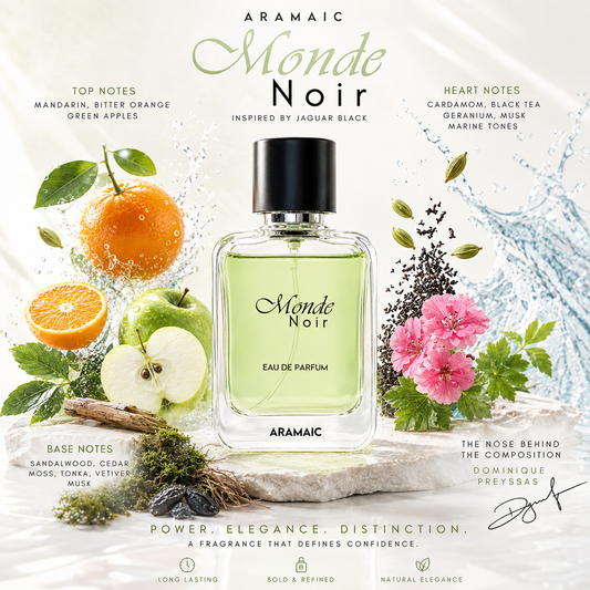 Aramaic Monde Noir Eau De Parfum for Men | Fresh Aquatic Citrus Fragrance | 50ml