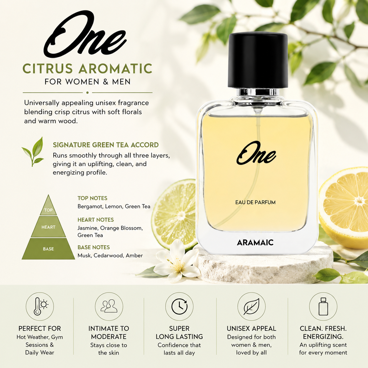Aramaic One EDP | Long-Lasting Citrus Aromatic Perfume for Women & Men