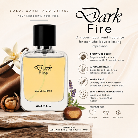 Dark Fire 50 ML Eau De Parfum (EDP) for Men – Long Lasting Vanilla, Chestnut & Leather Fragrance