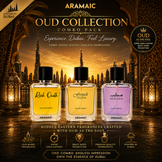 Dubai Oud Premium Combo Pack - Rich Oudh x Muharib x French Oudh - 3x50 ML