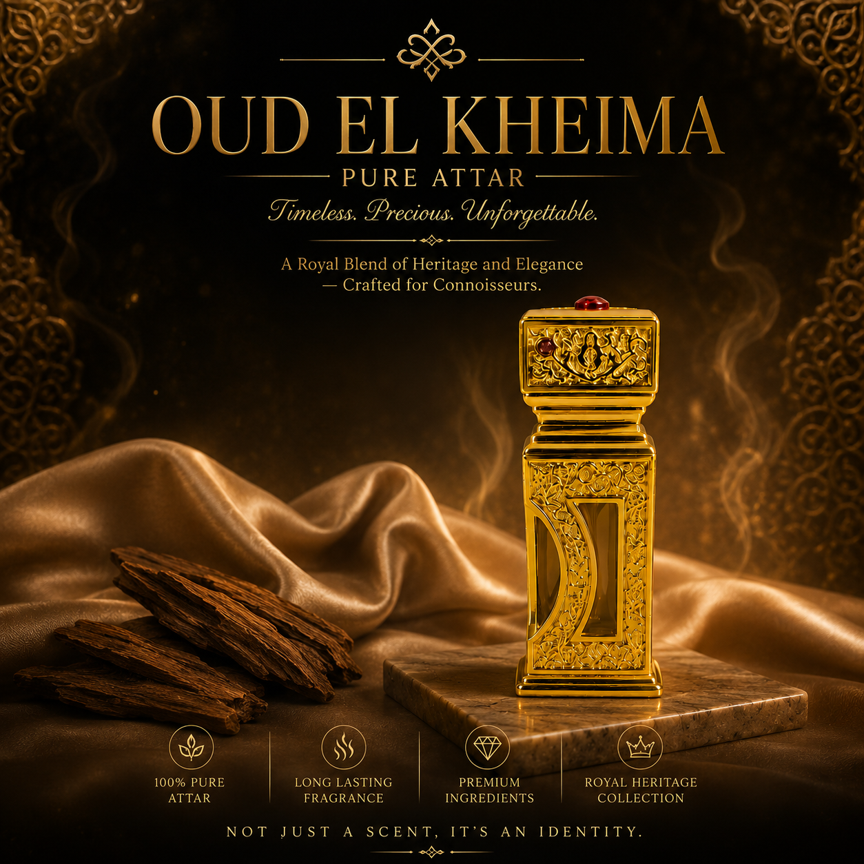 Oud El Kheima Premium Royal Oud Attar – 3ML | Long Lasting Luxury Perfume Oil