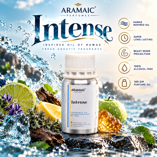 Aramaic Intense Perfume Oil 100GM | Hawas Inspired Fresh Aquatic Fragrance | Long Lasting Concentrated Oil