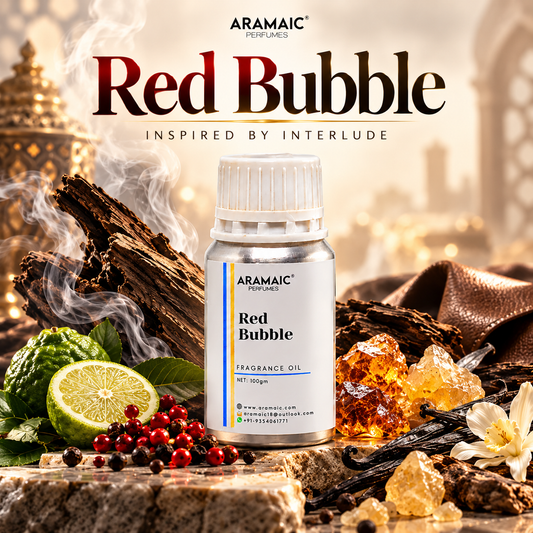 Aramaic Red Bubble Fragrance Oil – Inspired by Interlude | 100% Alcohol-Free, Long-Lasting Perfume Oil, Beast-Mode Projection, 100gm