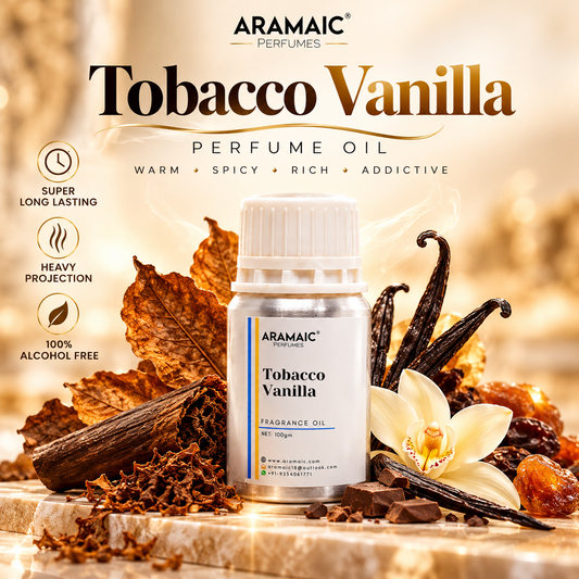 Aramaic Tobacco Vanilla Perfume Oil 100g | Long-Lasting Warm, Spicy & Amber Fragrance | 100% Alcohol-Free